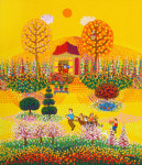 화폭 위 점점이 번지는 행복