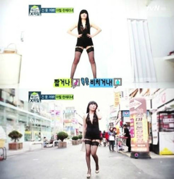 노출중독녀, 파격노출 란제리룩으로 거리 활보