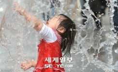 [동영상] 무더위 속 분수광장