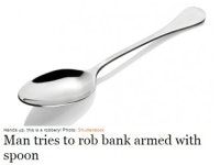 움직이지마!…은수저로 은행 털려 한 20대