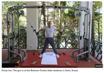 체력은 국력…푸틴 대통령, 헬스장서 근육자랑