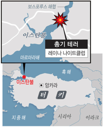 새해 첫날 이스탄불 클럽서 총격 테러… 최소 39명 사망