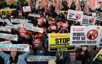 [포토] 트럼프 방한 규탄 집회
