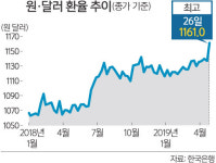 원·달러 환율 급등 … 수출 영향에 촉각