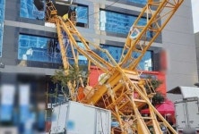 부산 동래 오피스텔 신축현장서 타워크레인 꺾이며 ‘건물 파손’