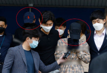 마스크·모자로 가린 채 포토라인 선 조주빈 공범들… 경찰 “신상공개 실익 높지 않아”