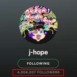 방탄소년단 제이홉, 韓 솔로가수 최초 ‘스포티파이 팔로워 400만 돌파’
