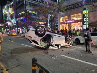 부산 해운대에서 4중 추돌사고…3명 다쳐 병원 이송
