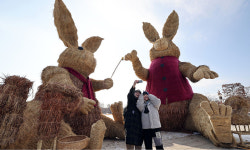 대형 억새 토끼와 ‘찰칵’