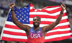 0.005초차 金… 美 라일스 ‘세계서 가장 빠른 사나이’ 되다 [파리 2024]