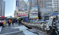 대구 만촌네거리 도시철도 공사장서 천공기 전도…3명 부상 [사건수첩]