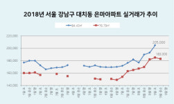 대치동 은마 84㎡ 20억5천만원 최고가 찍은 후 두달째 거래 끊겨