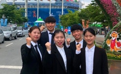 광주세계수영대회 주경기장 남부대 ‘캠퍼스 지킴이’... 알고보니 무도경호학과 학생들