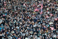 수십만 홍콩 시민 세계 인권의 날 기념 집회