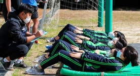 체력검사도 마스크 쓰고