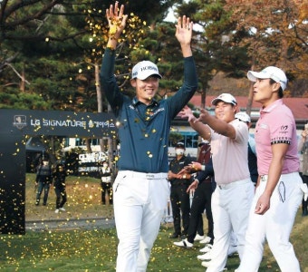 우승한 김비오, 준우승한 김주형 함께 웃었다
