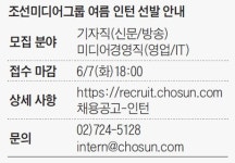 [알립니다] 조선미디어그룹 여름 인턴 6월 7일까지 모집