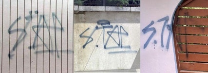 영문에 화살표... 단지 곳곳에 의문의 낙서, 6600세대 아파트 발칵