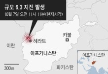 아프간 규모 6.3 강진, 최소 2000명 사망