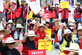 “개 식용 금지법 통과 땐 용산에 200만마리 풀 것” 육견협회 반발