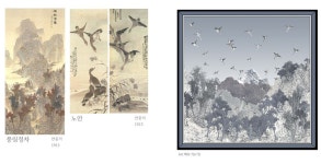 스카프로 재탄생한 심전 안중식의 작품