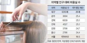 미국은 인구 1만명당 미용실 2곳, 한국 대구는 26곳