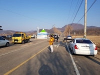코로나 환자 더는 용납않겠다...청송교도소 앞 보도턱 등장
