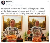 앞치마 입고 직접 김장···中 유엔 대사의 노골적 김치공정