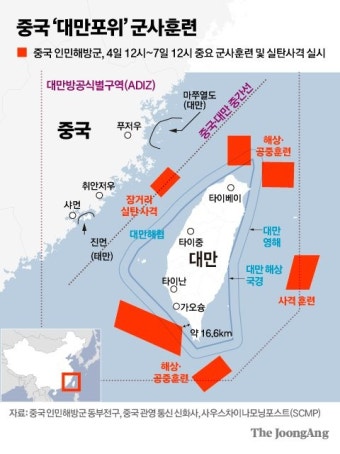 대만 6방향 포위 훈련 중국軍 