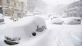 [포토타임] 울릉도에 54㎝ 폭설... 눈 속에 파묻힌 자동차들