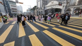 [사진] 부산 남구 전국 최초 35m 광폭 횡단보도