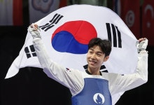 [속보] 금빛 발차기 태권도 박태준…58㎏급 사상 첫 금메달