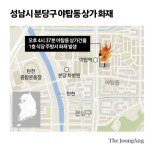 분당 BYC 건물 화재…40여명 구조, 50여명 자력대피