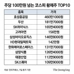 ‘158% 급등’ 효성重 주당 460만원…코스피 ‘황제주’ 10개 어디