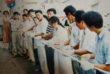 노동자·지역주민 통일 벽돌 쌓기