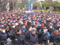 한진중 노조 1천명 48시간 노숙농성