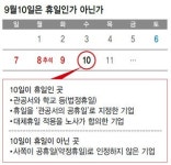9월10일 쉬는날 아니야? 첫 대체휴일 ‘희비 교차’