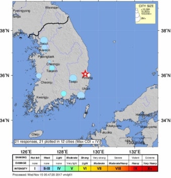 서울에서 느낀 ‘포항 지진’ 흔들림, 대구와 같았다