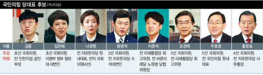 국민의힘 당대표 후보 8명 확정…이준석 여론조사서 또 1위