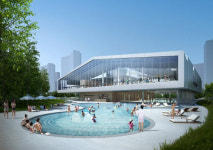 `e편한세상 용인 한숲시티` 단지 내 7,500여㎡ 규모의 스포츠센터, 실내외 수영장 갖춰