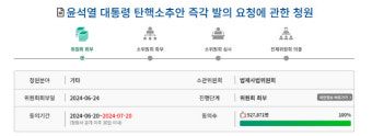 [속보] 대통령실, 尹 탄핵청원에 