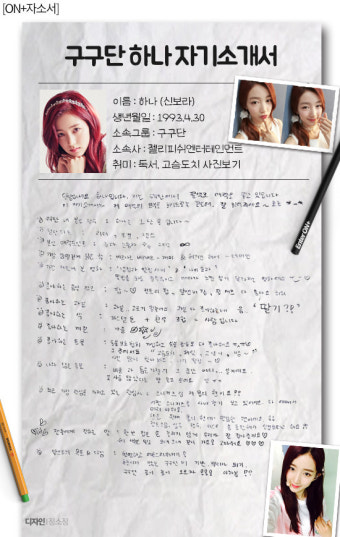 [ON+자소서구구단] 아홉 멤버의 ‘정성 가득’ 자필 소개서