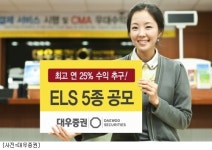대우證, 최고 25% 수익률 ELS 5종 공모