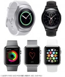 동그라미 對 네모…기어S3 vs 애플워치2 정면 승부