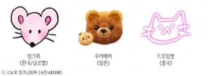 1억 가입자 스노우 최고 인기 스티커는 핑크쥐