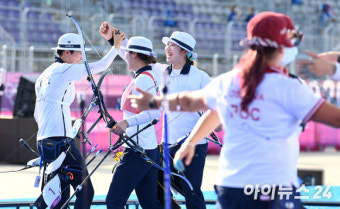 [올림픽]女양궁 안산 '2관왕'…대표팀 단체전 9회 연속 금메달