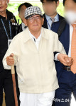[포토] '국힘 당원 가입' 신천지 이만희, 구속심사 출석