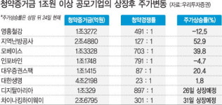공모주 청약 ‘열기’ 상장 뒤엔 ‘냉기’