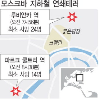 모스크바 연쇄 자폭테러…출근길 지하철 38명 사망