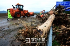 [경향포토]중앙고속도로 춘천휴게소 인근 한 때 통제